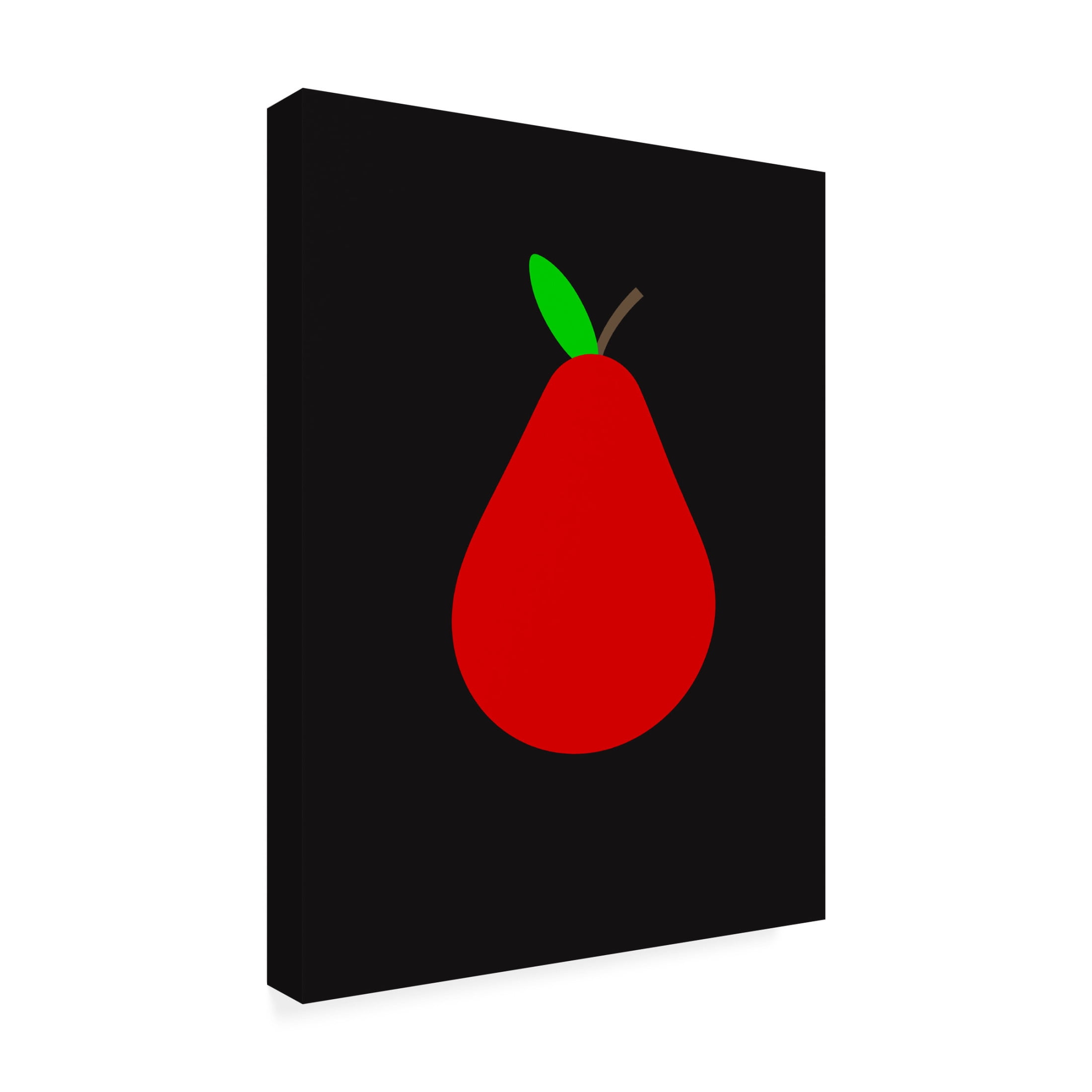 Canvas Wall Art - Tom Quartermaine 'Red and Black Abstract Apple 2' Wall Art for Living Room, Bedroom, or Office Décor by Trademark Fine Art - 14 x 19 Inches