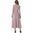 thumbnail image 6 of Cueply Dresses for Women Casual Long Sleeve Fall Spring Mock Neck Pullover Long Dresses with Pockets, 6 of 7