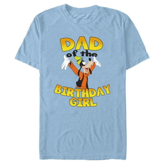 Men's Mickey & Friends Goofy Dad of the Birthday Girl Graphic Tee Light Blue Small