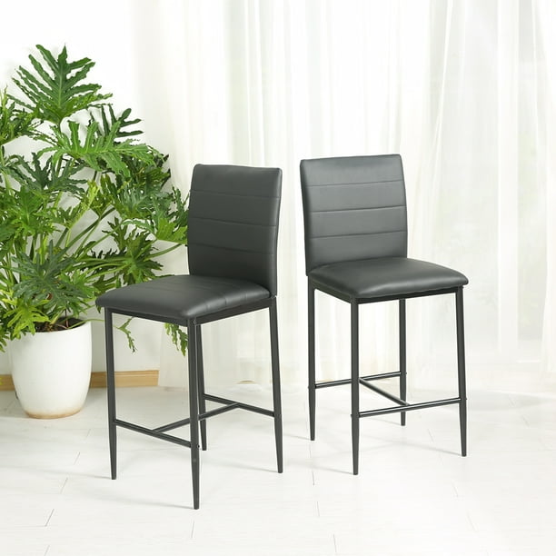 Boowill Counter Height Stools Set of 4 Modern PU Leather Bar Stools