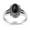 Black Simulated Onyx, variant on CHOOSE YOUR COLOR Simulated Turquoise Rope Oval Cutout Ring 925 Sterling Silver Band Blue CZ Female Size 8