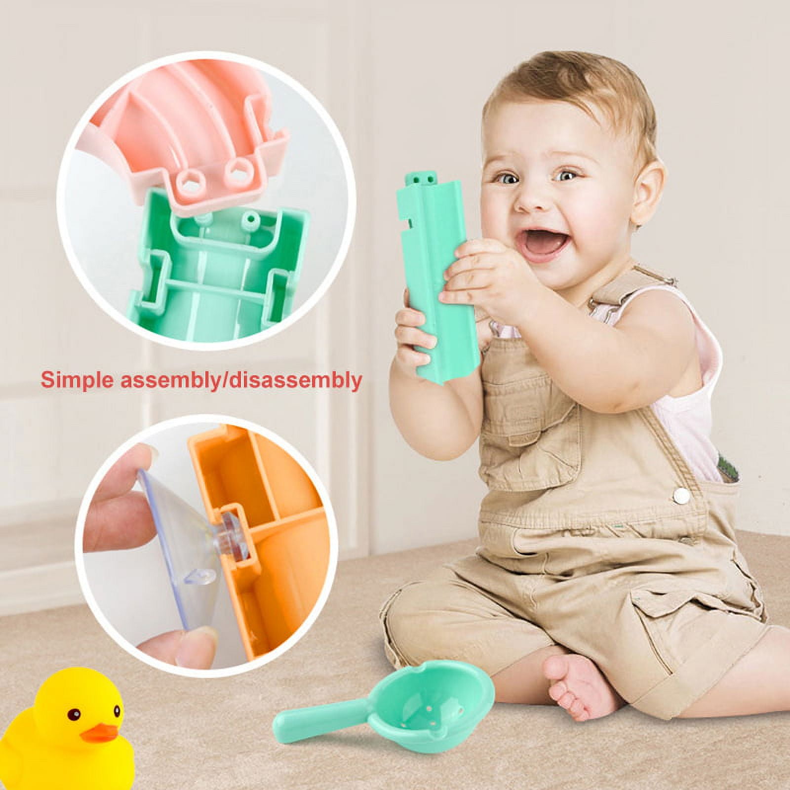 BELLOCDHIDDO Bath Toys Baby Bath Shower Head, Slippery Slide Track with  Suction Cups Bathtub Toys for Toddlers Boys and Girls, Preschool Toddler  Pool