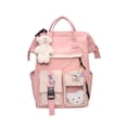 thumbnail image 1 of Goory Girls Rucksack Anti-Theft Backpack Multipurpose Bookbag Daypack Multi Pockets Outdoor Large Capacity Blanket Roll Waterproof Top Handle Travel Pink Backpack+3 Badges, 1 of 9