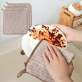 thumbnail image 4 of Double Sided Cleaning Towels, 3-Pack Thickened Dish Cloths, Super Absorbent Kitchen Rags, Lint-Free, Quick Dry, Reusable, Brown, Household Cleaning Essentials, 4 of 7