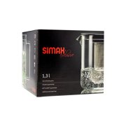 Simax Glassware 1 Quart Teapot with Metal Mesh Infuser | Plastic Lid, Microwave and Stovetop Safe, Heat, Cold, and Thermal Shock Resistant Borosilicate Glass, Makes a Stunning Presentation