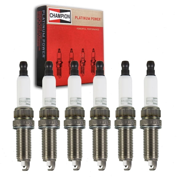 6 pc Champion Platinum Spark Plugs compatible with BMW 335i 3.0L L6 2011-2015