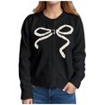thumbnail image 2 of Jjayotai Women Y2k Cardigan Sweater, Long Sleeve Button Down Cardigans Vintage Open Front Sweaters, Cute Knit Pullover Tops Black L, 2 of 5