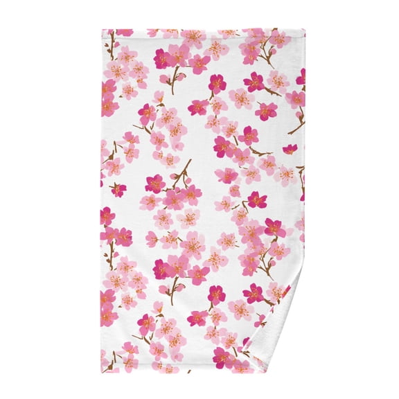 Cherry Blossom Branch Hand Towel Cotton 16x28 in Soft Absorbent Quick Dry Bath Face Towel