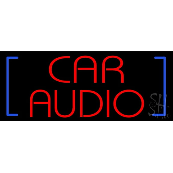 Car Audio LED Neon Sign 13 x 32 - inches, Clear Edge Cut Acrylic Backing, with Dimmer - Bright and Premium built indoor LED Neon Sign for Computer & Electronics store decor.