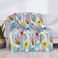 thumbnail image 3 of Uemuo Cactus Printed Throw Blanket for Couch, Fluffy Fuzzy Blankets for Bed, Sofa, Cozy Flannel Faux Fur Blanket-80"x60", 3 of 6
