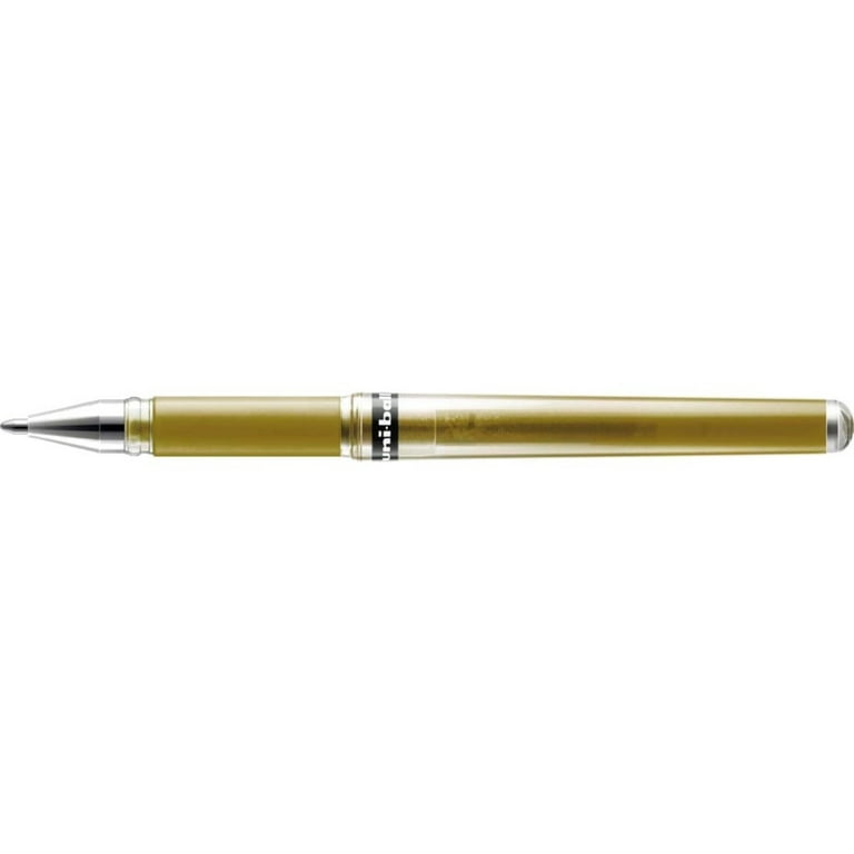 Set of 3 Uni-Ball Signo Broad UM-153 Gel Pen Assorted: Metallic Ink Gold, Silver and White