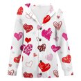 thumbnail image 5 of Women's Valentine Cardigan Lightweight Crew Neck Heart Printed Coat, 5 of 5