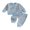 Blue, variant on RUINIXCW Boy Fall Waffled Outfits Stripe Long Sleeve Sweatshirts Joggers Pants