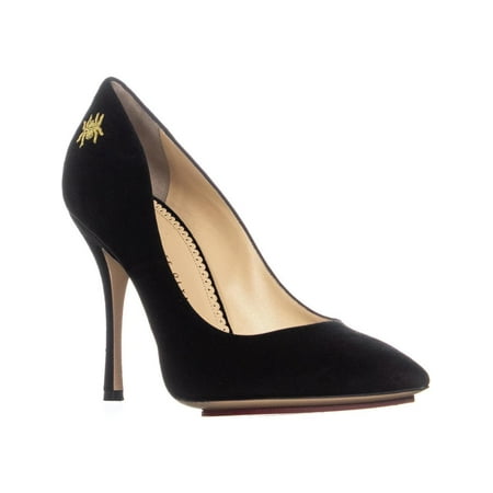 Womens Black Suede Pumps - Womens CHARLOTTE OLYMPIA Bacall Pumps, Black Suede