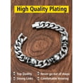 thumbnail image 5 of ChainsProMax Men Cuban Link Bracelet Skull Bracelets, Stainless Steel/Gold Plated/Black, 5 of 9