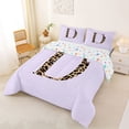 thumbnail image 2 of Manfei Old Fashion Letter D Monogrammed Full Size Comforter Sets 3 Pieces for Kids Teens,Vintage Leopard Print Initial Bow Bedding Sets for Girls Women,Breathable Home Decor, 2 of 6
