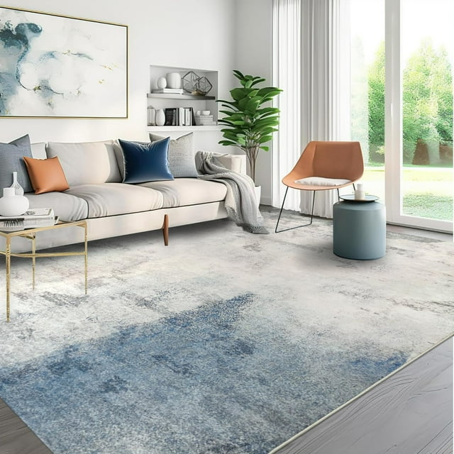 x Area Rug Washable Neutral Rugs for Living Room Thin Low Pile Bedroom Carpet Modern Abstract Carpet Rugs for Living Room Bedroom Entrance(/Camel)