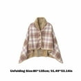thumbnail image 3 of Vacemry Under $5 Flannel Blanket with Button Closure, Soft Throw Blanket for Couch Bed, Lightweight Shawl Wrap for Travel, Cozy Lap Blanket for Office Chair, Reversible Decorative Throws, 3 of 9