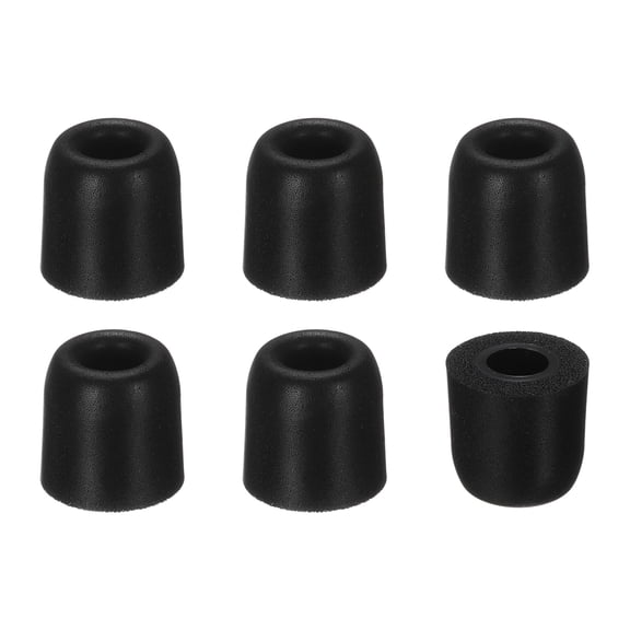 Memory Foam Earbud Tips (4.5mm/0.18"), 6Pack - Small Ear Bud Replacement Tips Noise Isolation, Ultimate Comfort Secure Fit Buds for Earphones Earplugs, Black