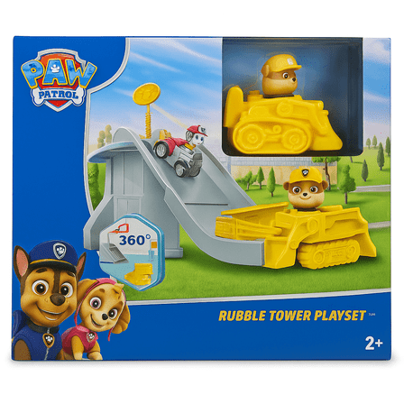 PAW Patrol Rubble Tower Playset with Figure & Construction Vehicle, Toddler Toy Ages 2 