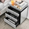 thumbnail image 5 of Crystal - inlaid Mirrored Nightstand | Adapts to Various Functions | Durable MDF Structure | Keeps Eyeglasses and Small Items Organized, 5 of 6