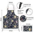thumbnail image 3 of Pioneer Flower Floral Print Pattern Apron-Garden Aprons for Women with Pockets-Cotton Linen Waterproof Kitchen Cooking Gardening Aprons Adjustable for Kitchen,Cooking,BBQ and Salon 33x27 Inch, 3 of 7