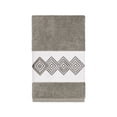 thumbnail image 2 of Authentic Hotel and Spa Turkish Cotton Diamonds Embroidered Dark Grey Hand Towel, 2 of 3