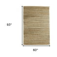 thumbnail image 3 of 5â€™ x 8â€™ Teal and Natural Braided Jute Area Rug, 3 of 5