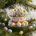 thumbnail image 5 of Rijanmt Easter Crystal Bunny Egg Acrylic Hanging Ornament,Bunny Hanging Ornament Mini Colorful Easter Egg Designed Cartoon 2D Flat Tree Ornaments For Home Holiday Party Diy Decor,A 3.3X3.14In, 5 of 6