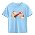 thumbnail image 2 of Piuwrlz Girls Short T-Shirts Kids Graphic Shirts Tops Cotton Pullover Blue Size 9 Years, 2 of 10