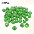 thumbnail image 3 of Uxcell 50 piezas de cuentas de madera verde profundo de 20 mm, cuentas redondas sueltas con agujero grande de 4.5 mm para joyería, collares y pulseras., 3 of 7