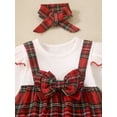 thumbnail image 4 of Caoirhny Infant Baby Girl Fall Romper 3 6 9 12 18 Months Plaid Fake Two-Piece Ruffle Long Sleeve Bodysuit and Bow Headband 2 Piece Clothes, 4 of 9