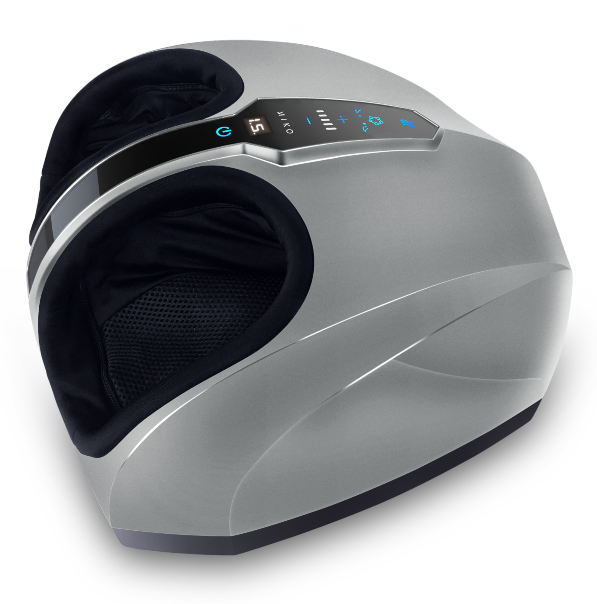 Miko Shiatsu Foot Massager Machine Kneading and Rolling with Heat and Pressure Settings, Silver, Includes 2 Remotes - image 3 of 7