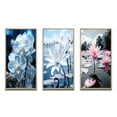 thumbnail image 2 of Designart "Blue White Flower landscape Pearlescent Orchids" Floral Framed Wall Art Set Of 3 - Blue Orchids Frame Gallery Wall Set For Home Decor, 2 of 7