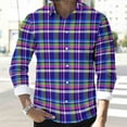 thumbnail image 5 of LIaqionyy Shirts for Men Button down Collared Dress Shirt Christmas Long Sleeve Plaid Business Work Casual Tops, 5 of 7