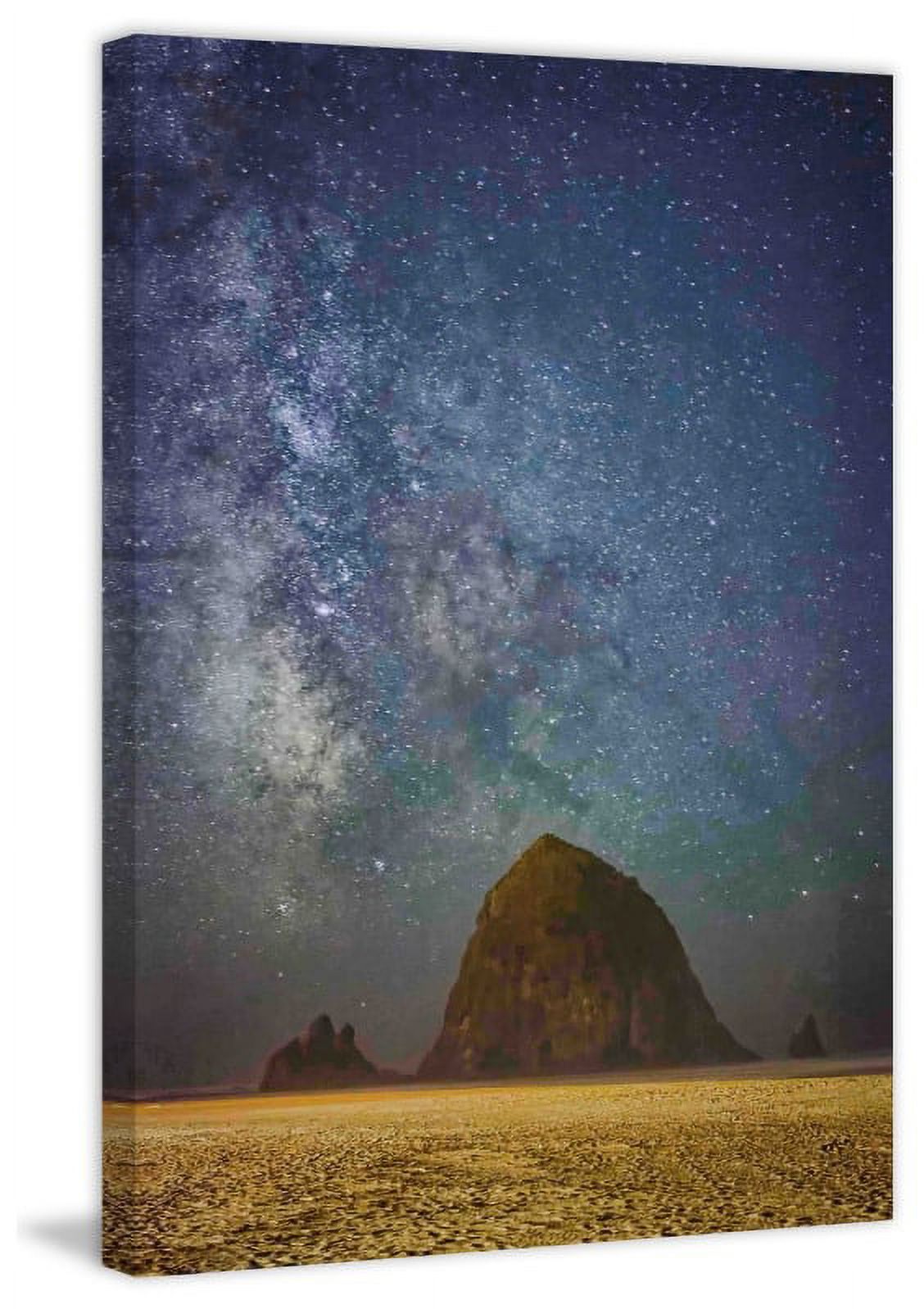 Marmont Hill "Sparkling Skies Over Haystack Rock" Painting Print on Canvas