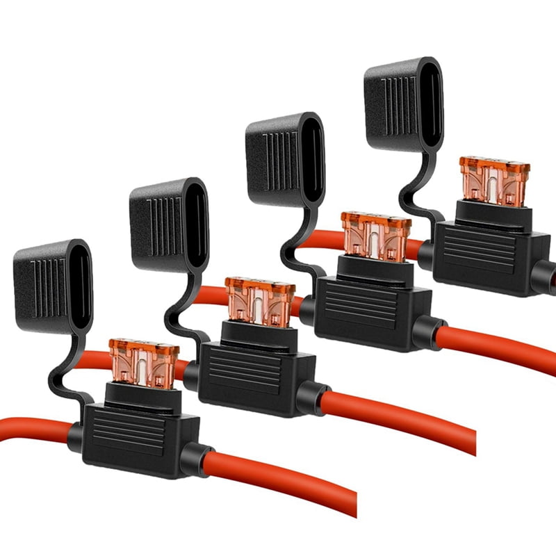 10 Gauge Fuse Holder - 10 AWG Inline Fuse Holder with 40 AMP ATC Blade Fuses (12pack) Automotive Retrofit Fuse Holder