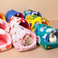 thumbnail image 1 of CBFFDC Winter Pet Bed Hamster Cartoon Pattern Warm Comfortable House Large Space Guinea Pig Bed Hideout for Small Animals, 1 of 6