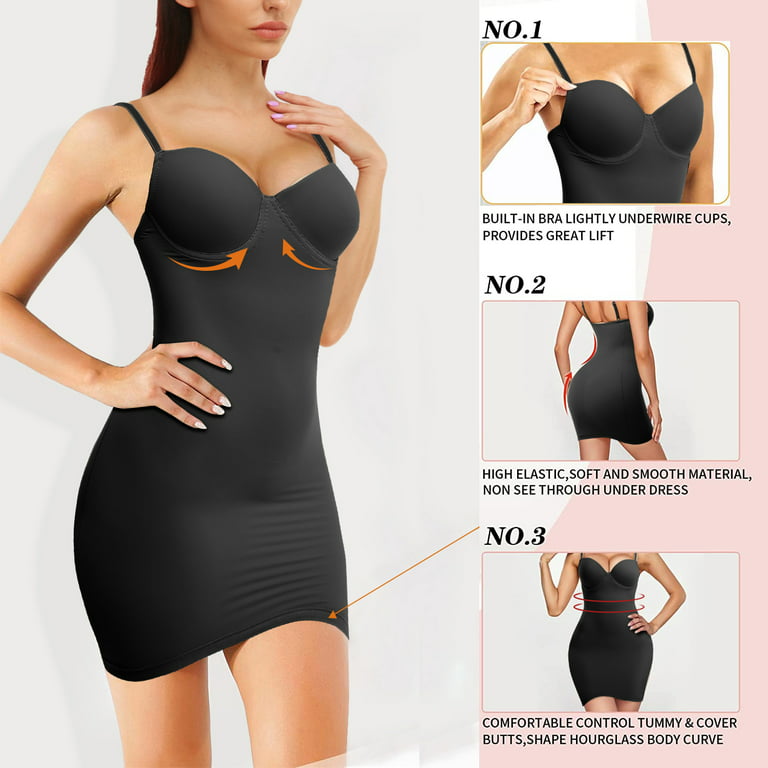 Buy Plus Size Shapewear Slips for Women Tummy Control Full Body Shaper Slip  Seamless Body Slimmer (Nude, L) at