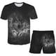 thumbnail image 2 of Conjuntos de ropa de lobo de 1 a 14 años para niños y niñas, camisetas de manga corta, pantalones cortos, trajes Unisex de 2 uds, ropa informal de dibujos animados para niños, trajes 3T Gao Jinjia LED, 2 of 2