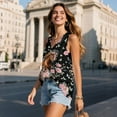 thumbnail image 3 of FUIALDOLG Flower Horse Tank Tops for Women Y2K Tops Lady V Neck Sleeveless Vest Horse Animal T-shirt Loose Fit Flowy Tunic Shirts Basic Tee Blouse Summer Outfits,5XL, 3 of 7