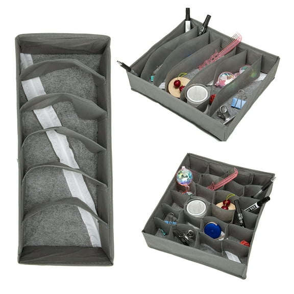 3Pcs Non-woven Fabric Storage Box Drawer Divider Organizer Tidy for Socks Bra Underwear
