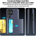 thumbnail image 4 of FIEWESEY for Samsung Galaxy S25 S25 PLUS S25 Ultra Case Wallet Card Holder for 2 Card ID License Slide Hidden Pocket Card Slot Hybrid Protective Phone Cover for Samsung Galaxy S25 S25 PLUS S25 Ultra, 4 of 7