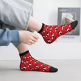 thumbnail image 2 of Fuzoiu Bulldog Red Print Adult Socks, Crew Moisture-wicking Socks, Unisex Cushion Crew Socks,Casual Sports Ankle Socks, 2 of 7