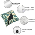 thumbnail image 4 of Nawypu  Turquoise Blue Pattern with Black Bird Blended Square Pillow Cover 2pc, 4 of 6