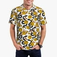 thumbnail image 3 of Balery Snake And Rose Printed Men’s Short Sleeve Polo Shirt, Midweight Men's Shirt,Golf Polo shirts -X-Large, 3 of 9