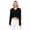 Black, variant on Women's Long Sleeve Knit Cropped Sweater Pullover with Hoodie KC009-BLUSH-M/L