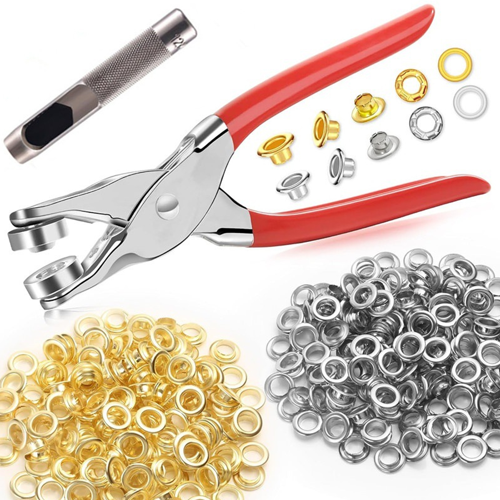200pcs Vintage Iron Eyelets With Floral Design & Setting Tool For Leather Craft Projects 12mm