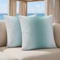thumbnail image 5 of Pillow Covers 20x20 Set of 2, Teal Grey Ombre Square Throw Pillow Covers for Couch/Sofa/Living Room, Farmhouse Gradient Minimalist Decorative Soft Pillowcases for Couch Throw Pillows, 5 of 9