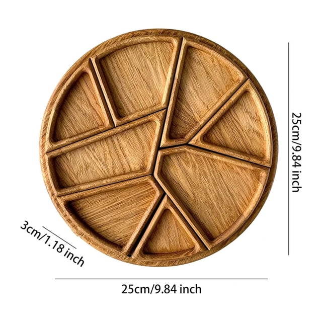 Billuyoard Bandeja de madera compacta para exhibir pan, dulces y frutos secos. Bandeja de presentación tipo buffet. Cocina y Comedor 25*25*3cm